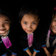 Kids from the ethnic group Dao Den.